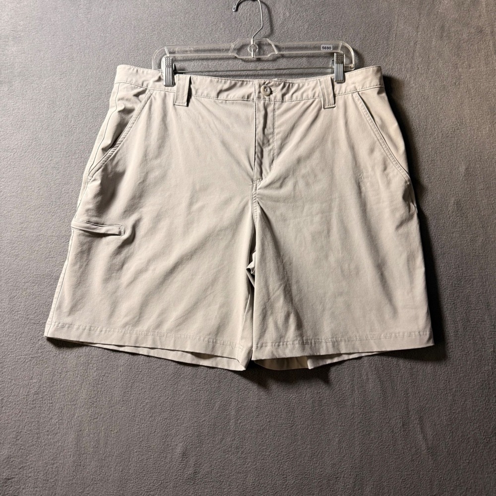 Columbia PFG Blood and Guts III Mens Shorts 36 Tan Fossil Fishing Hiking 8in